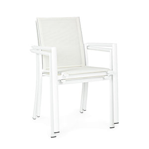 Silla con brazos Konnor, color blanco