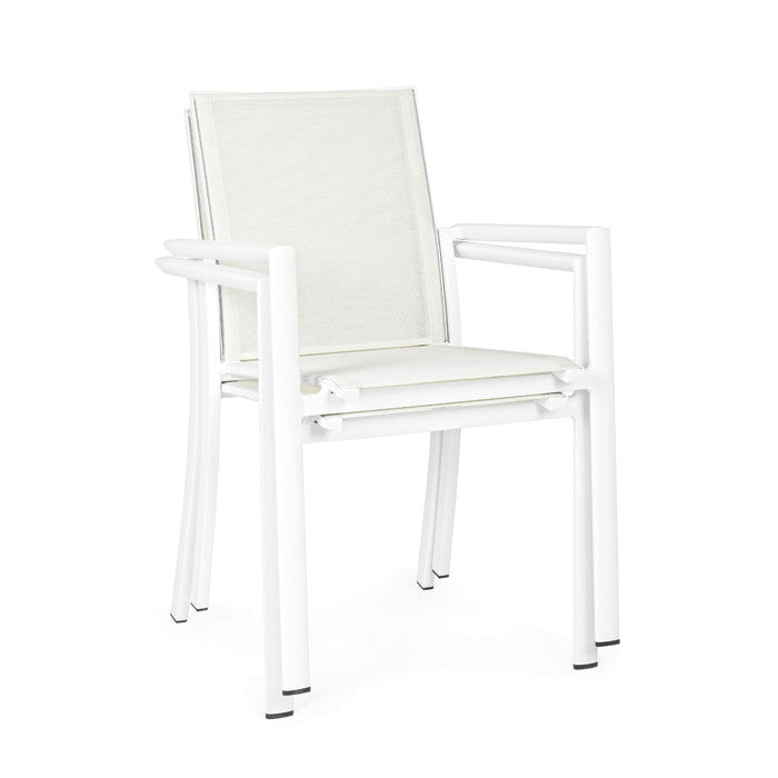 Silla con brazos Konnor, color blanco