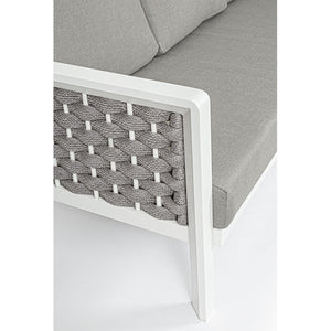 Conjunto Octavio  sofá + 2 sillones + mesa, color blanco