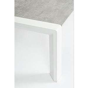Conjunto Octavio  sofá + 2 sillones + mesa, color blanco