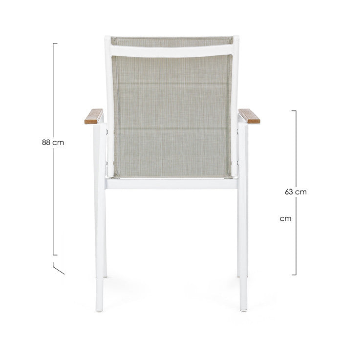 Silla con brazos Kubik blanco