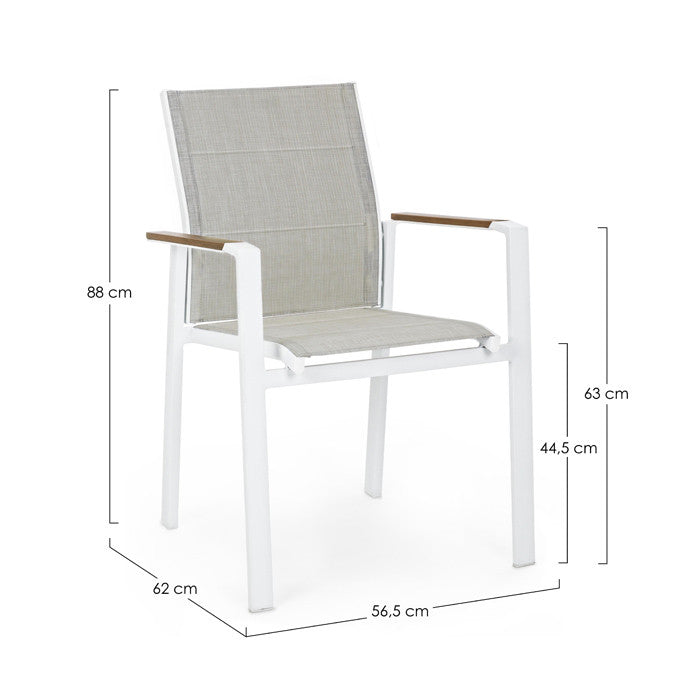 Silla con brazos Kubik blanco