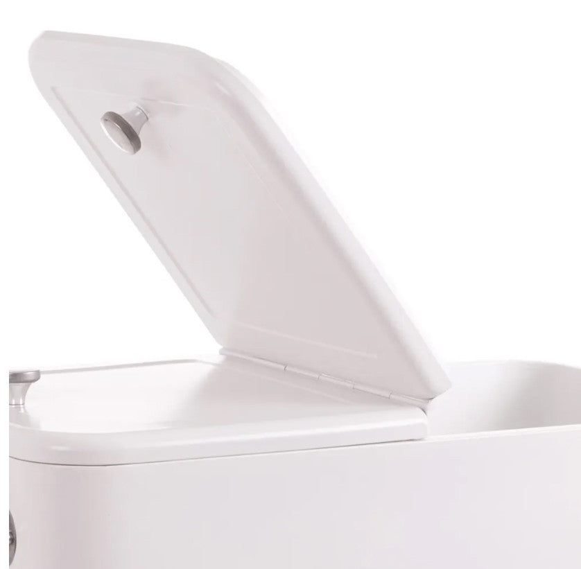 Nevera vintage con ruedas metal blanco