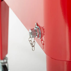 Nevera vintage con ruedas metal rojo
