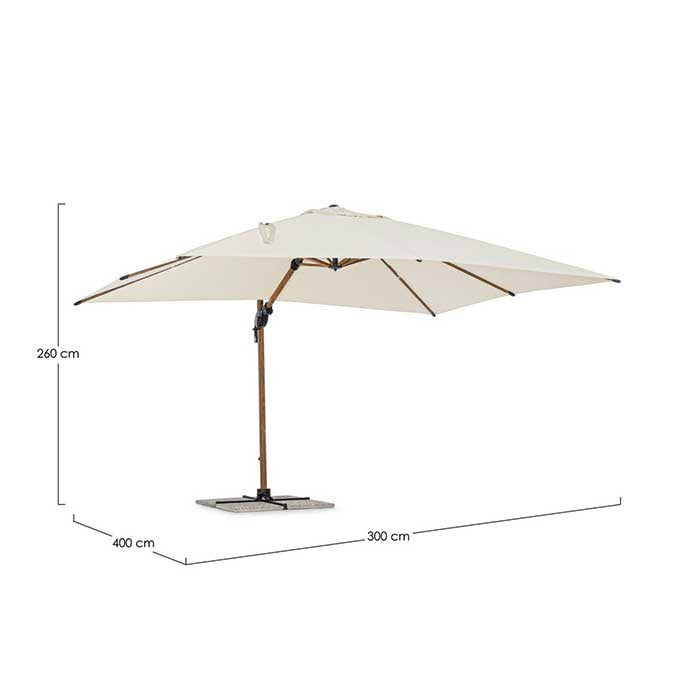 Sombrilla excéntrica Orion 3x4 Natural - Beis