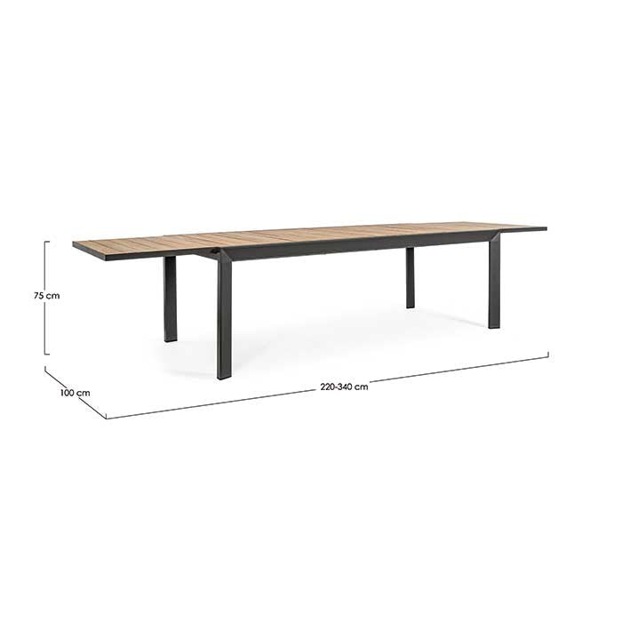 Mesa extensible Belmar 220-340X100 natural/antracita YK13