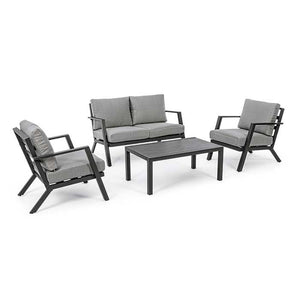 Conjunto Harley antracita, sofá + 2 butacas + mesa