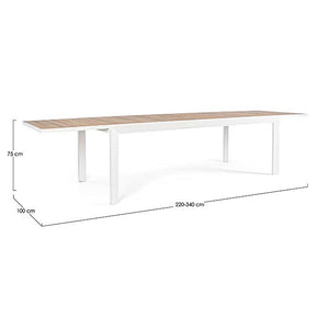 Mesa extensible Belmar  220-340X100 blanco YK11
