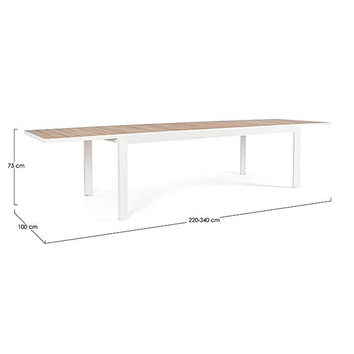 Mesa extensible Belmar  220-340X100 blanco YK11