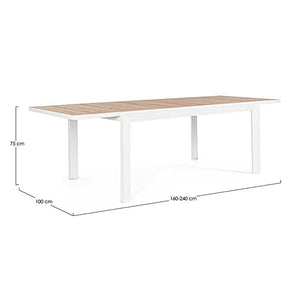 Mesa extensible Belmar 160-240X100 blanco YK11
