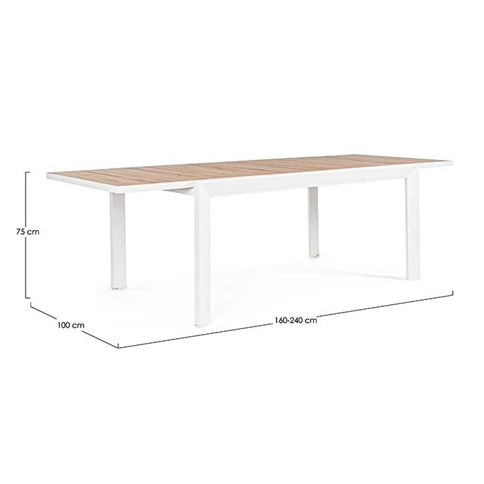 Mesa extensible Belmar 160-240X100 blanco YK11