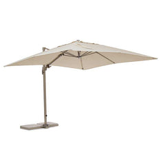 Saragozza 3x3 beige arm umbrella with side mast and 360° rotation