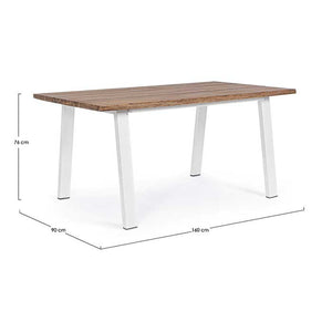Mesa Oslo blanco-natural 160X90 - FSC