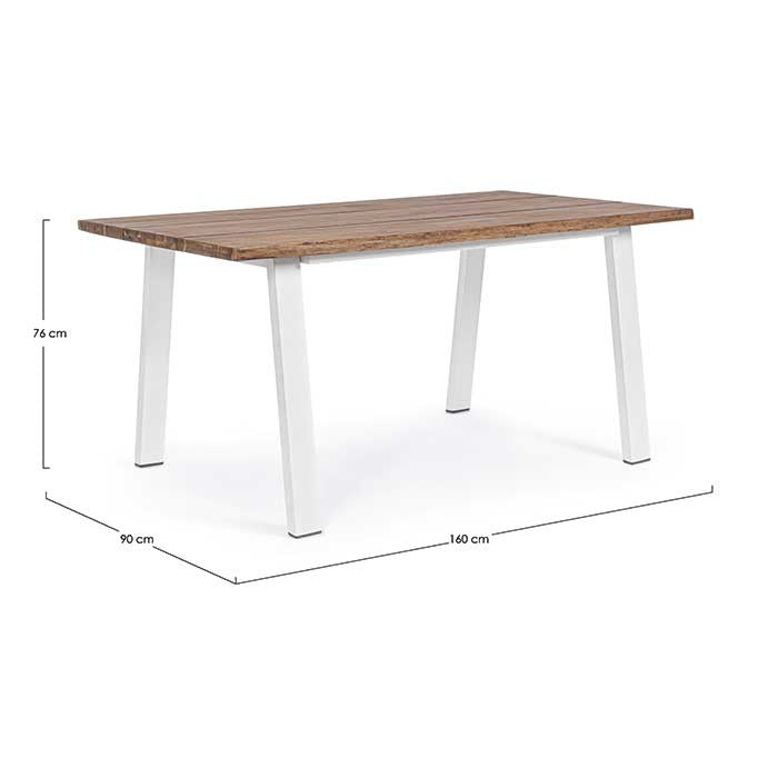 Mesa Oslo blanco-natural 160X90 - FSC