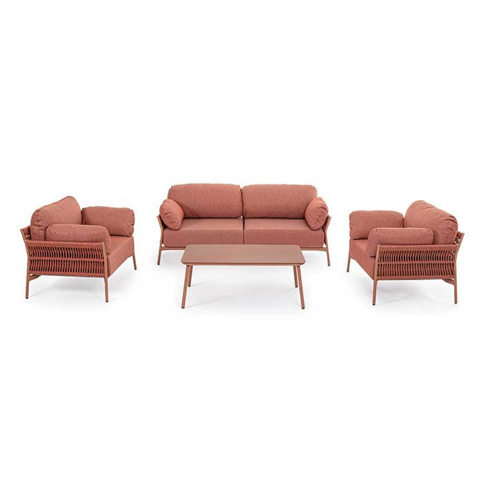 Conjunto Pardis Sierra sofá 2p + 2 sillones + mesita