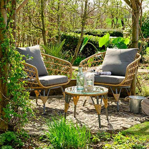 Conjunto Sintra mimbre 2 sillones + mesa baja