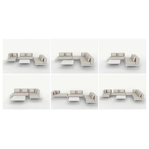 Conjunto lounge Matrix blanco 3 sofás + mesa