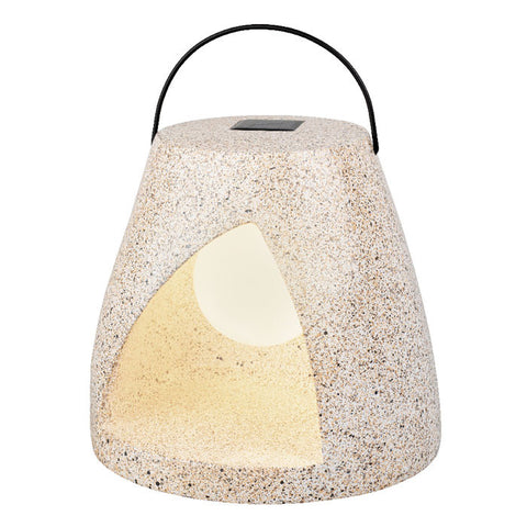 Solar lamp, granite color, warm light