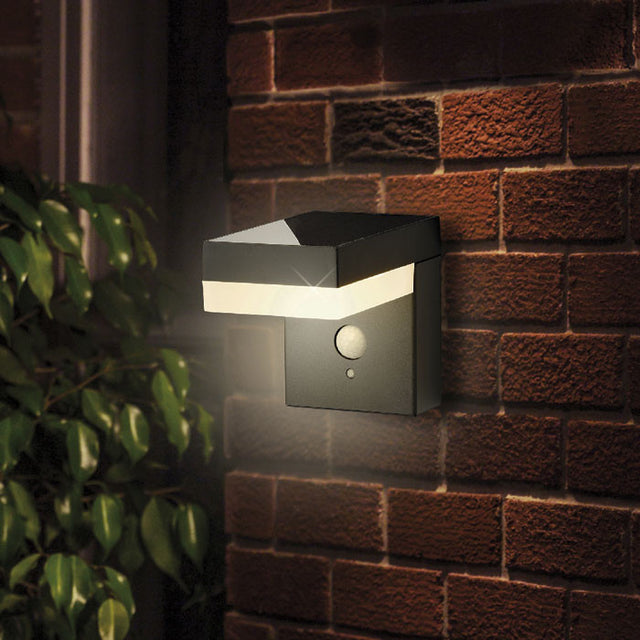 Lampara solar de pared con encendido automático, luz cálida