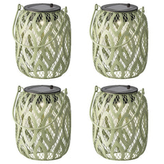 Set de 4 lámparas solares decorativas, color verde claro