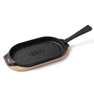 Sarten hierro fundido con bandeja madera Ooni 26x15cm