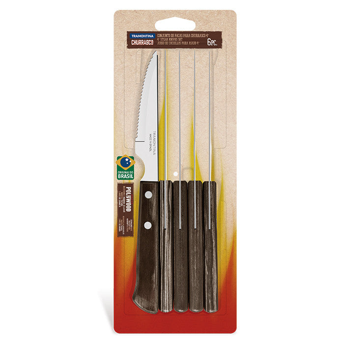 Conjunto de facas para bife com 6 peças