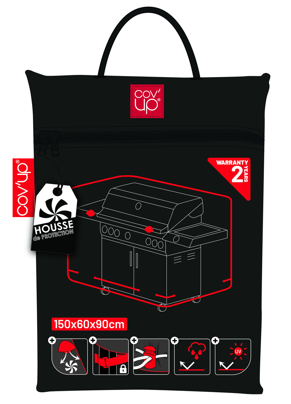Capa para Churrasco XL 150x60x90 cm