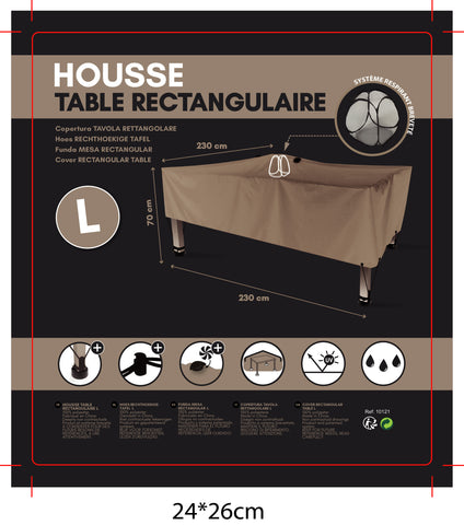 Rectangular table cover L 200x130x60 cm