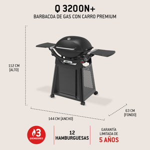 Churrasqueira a gás Weber Q 3200N+ com carrinho premium