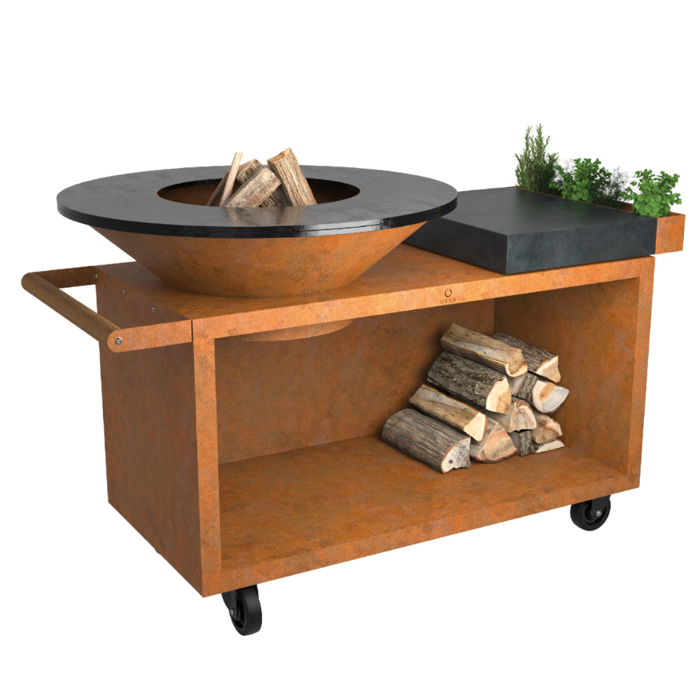 Barbacoa OFYR Isla Corten Ø100cm PRO Cerámica Gris