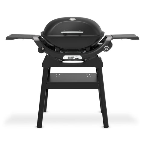 Barbacoa Weber Q 2200N con mesas laterales y soporte compacto