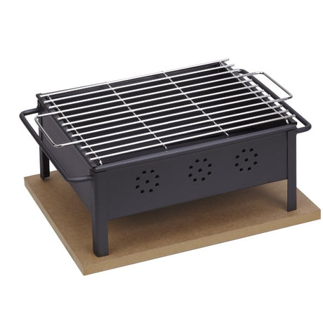 Barbacoa de sobremesa Sauvic® 30x25 cm (parrilla de acero inoxidable)