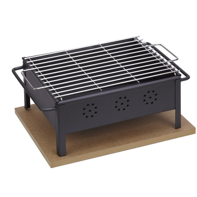 Barbacoa de sobremesa Sauvic® 30x25 cm (parrilla de acero inoxidable)