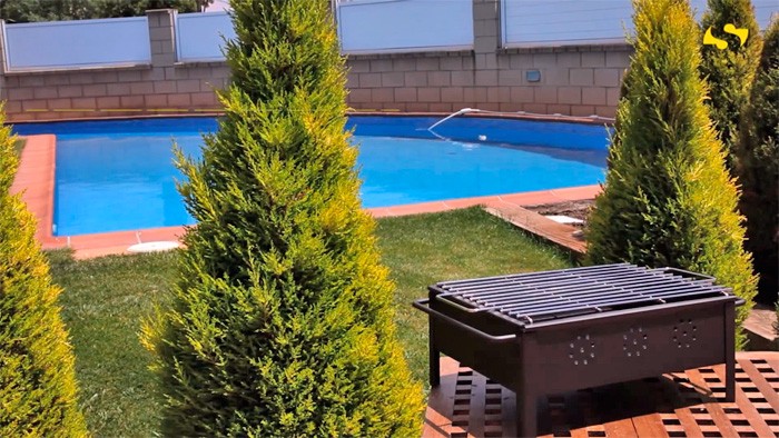 Barbacoa de sobremesa Sauvic® 30x25 cm (parrilla de acero inoxidable)