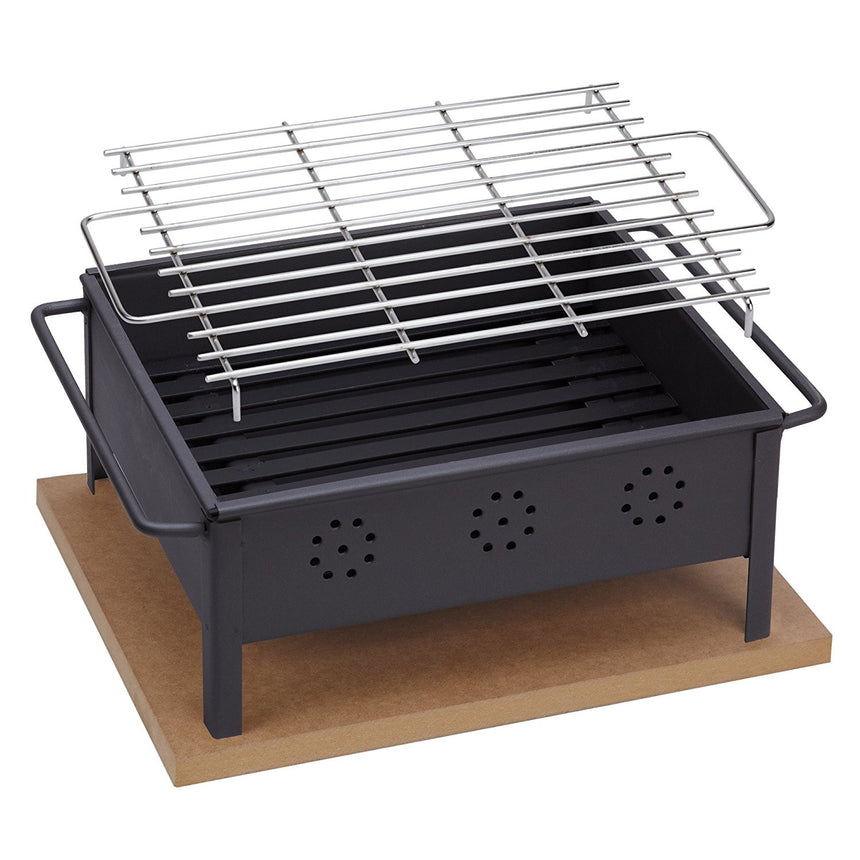 Barbacoa de sobremesa Sauvic® 30x25 cm (parrilla de acero inoxidable)
