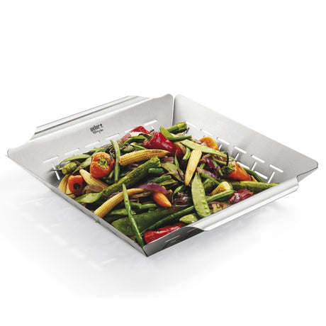 Cesta de acero inoxidable para hortalizas Weber® 30 x 35 x 6.5 cm