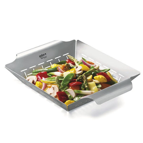 Cesta de acero inoxidable para hortalizas Weber® 30 x 35 x 6.5 cm