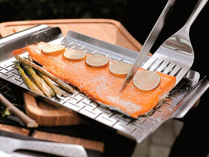 Plato de cocción de acero inoxidable Weber® 30 x 44 x 3.5