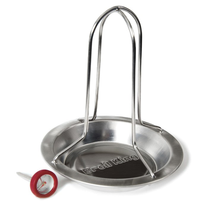 Rustidor para pollo con termómetro de acero inoxidable Broil King®