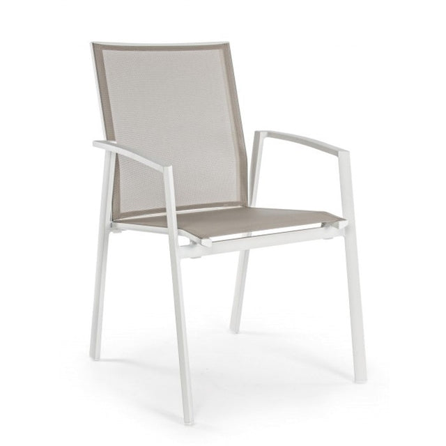 Silla con brazos Cruise, color blanco