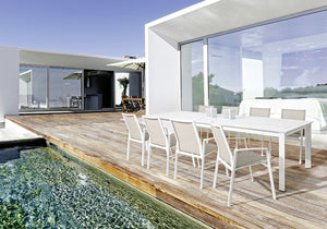 Mesa extensible Konnor 200-300x110, color blanco
