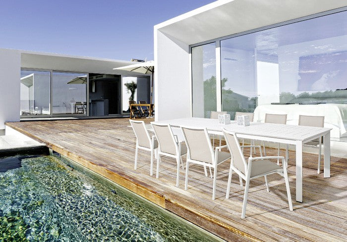 Mesa extensible Konnor 200-300x110, color blanco