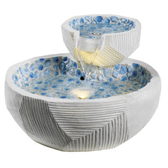 Fuente con bol grande y pequeño, iluminación LED