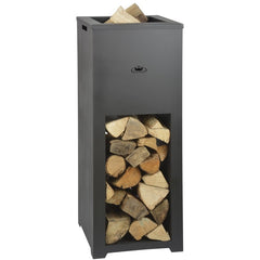Garden stove with wood shed h100cm