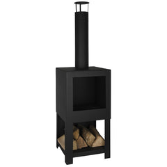 Garden stove with wood shed h136cm