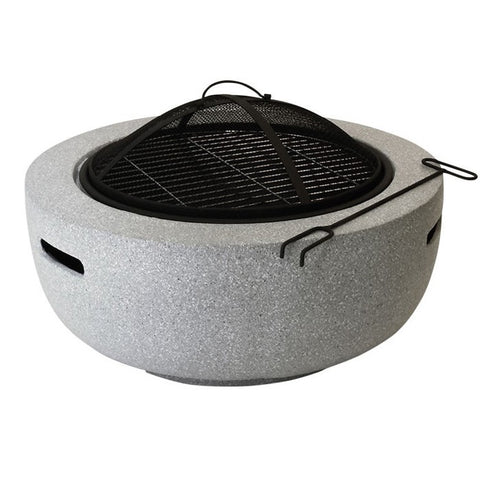 Garden brazier made of MgO cement and iron, with protection, Ø60cm