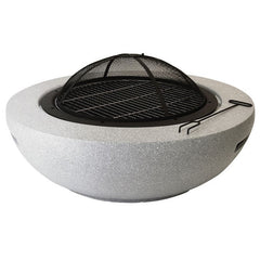 Garden brazier made of MgO cement and iron, with protection, Ø90cm