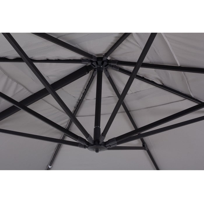 Parasol excéntrico Calis 4x4m, color gris claro