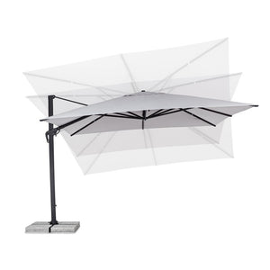 Parasol excéntrico Calis 4x4m, color gris claro