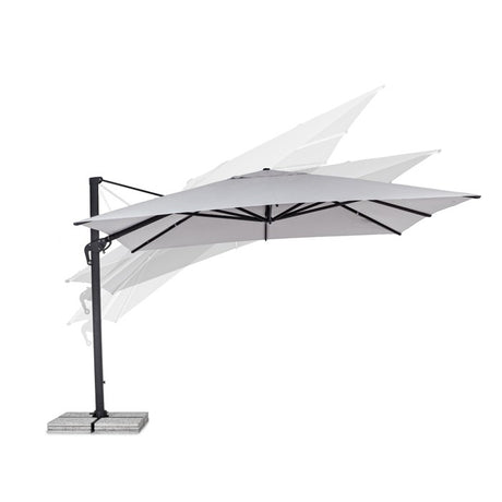 Parasol excéntrico Calis 4x4m, color gris claro